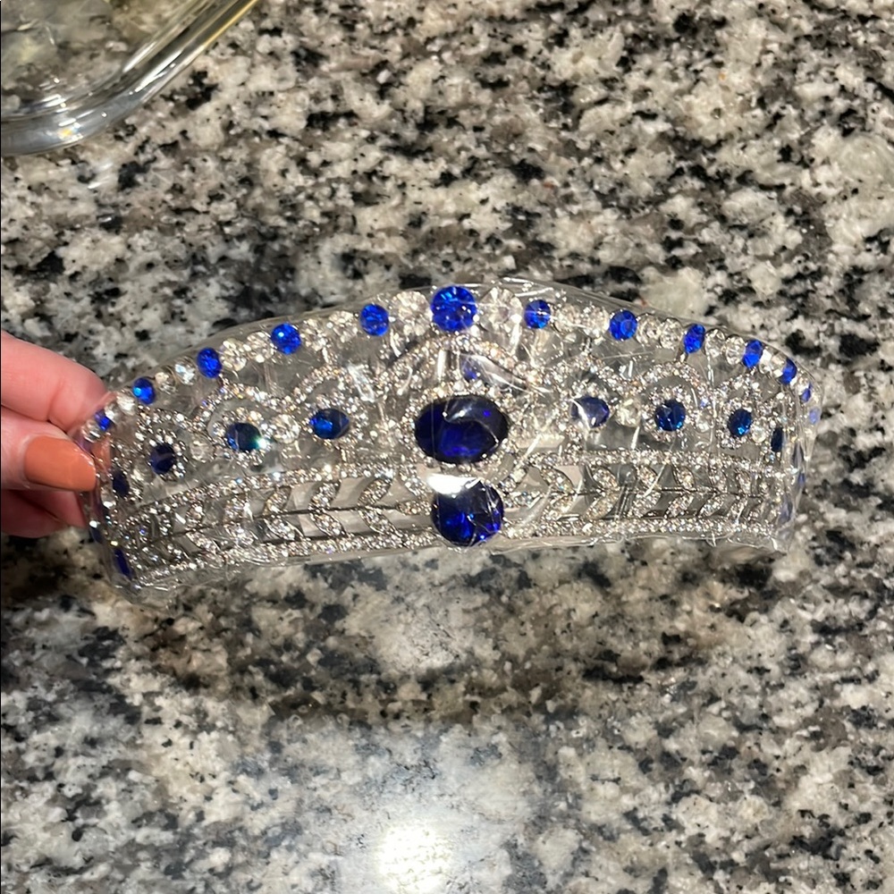Elegant Silver and Blue Tiara